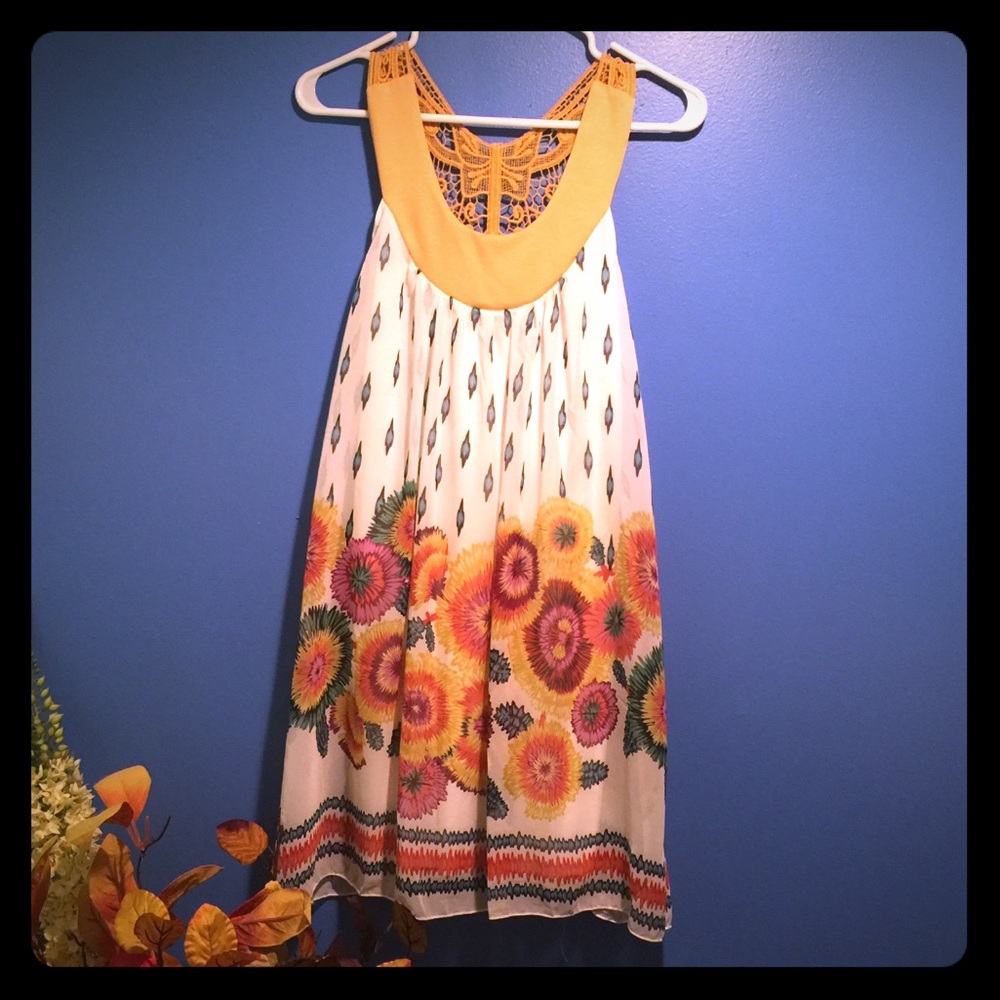 Colorful Sunflower crochet butterfly dress